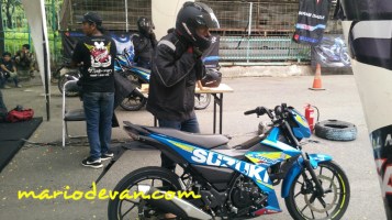 Madev saat mencoba tantangan 7 detik satria F150 injeksi