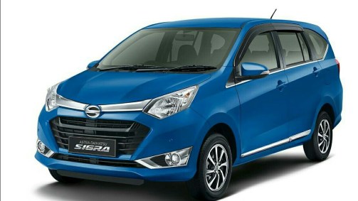 daihatsu sigra type R biru tampak depan