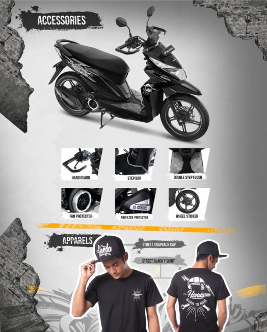 aksesoris dan apparel honda beat street