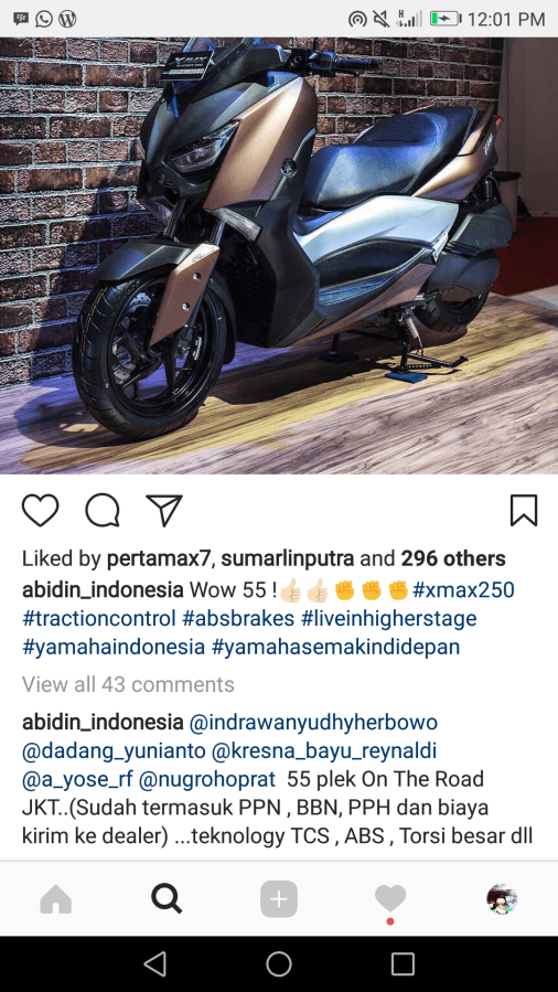 Harga Yamaha Xmax 55 juta